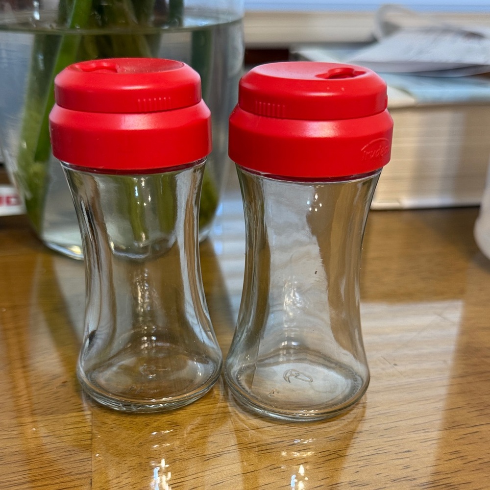 Glass Spice Jars with Red Lids